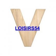 Lettre bois 1,85 cm V lot de 5 pieces